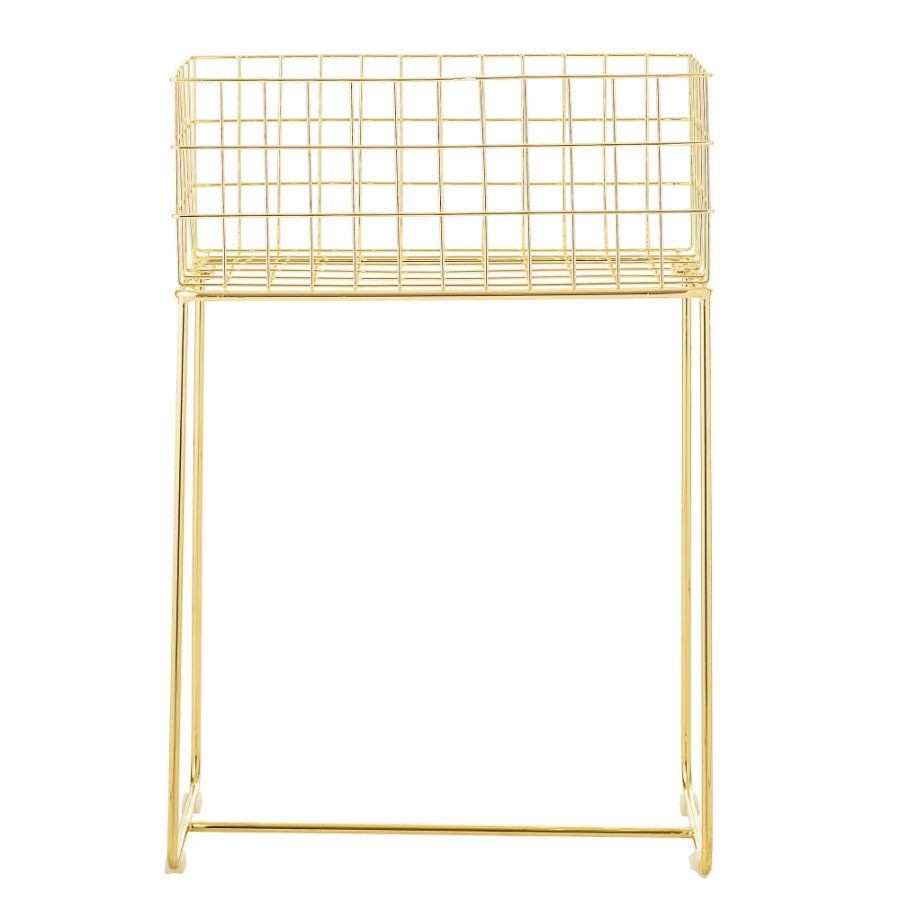 BLOOMINGVILLE DEER STORAGE BASKET, METAL - GOLD--6