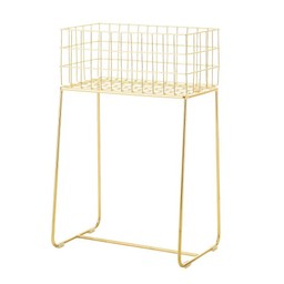 BLOOMINGVILLE DEER STORAGE BASKET, METAL - GOLD--1