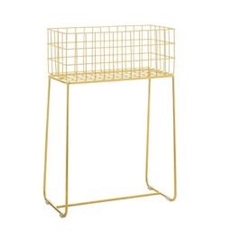 BLOOMINGVILLE DEER STORAGE BASKET, METAL - GOLD--0