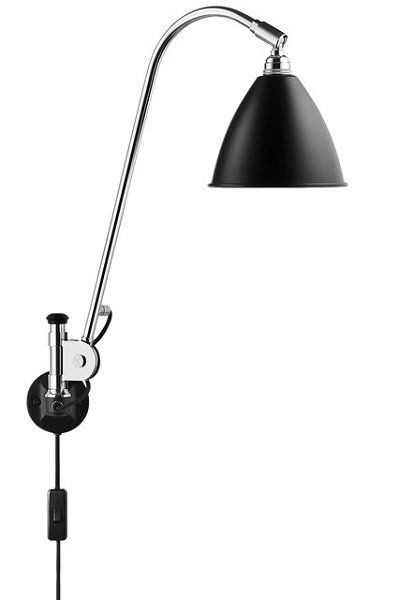 GUBI BL6 WALL LAMP - Chrome - Black Semi Matt--3