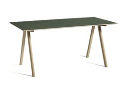 Hay Copenhague Table CPH10 Tisch - L 160 x B 80 x H 74 cm - Eiche lackiert / Platte Linoleum grün--2