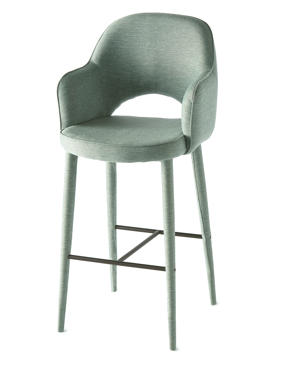 Pols Potten Cosy Barstool Berry - Barhocker mit Armlehne: Green Grey--1