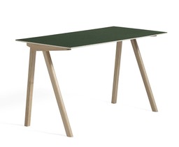 Hay Copenhague Desk Schreibtisch CPH90 - Eiche geseift / Platte Linoleum grün--12