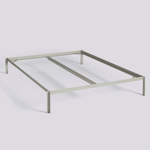 CONNECT BED-FOR BOX MATTRESS W160 X L200 INCL. SUPPORT BAR-WARM GREY POWDER COATED STEEL--9