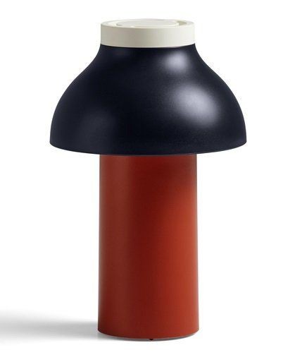 HAY PC Portable Lamp - Tischleuchte mit Akku: Aubergine Shade & Dusty Red Base--5