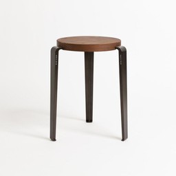 Tiptoe LOU stool – solid wood - Tinted Oak - Dark Steel--23