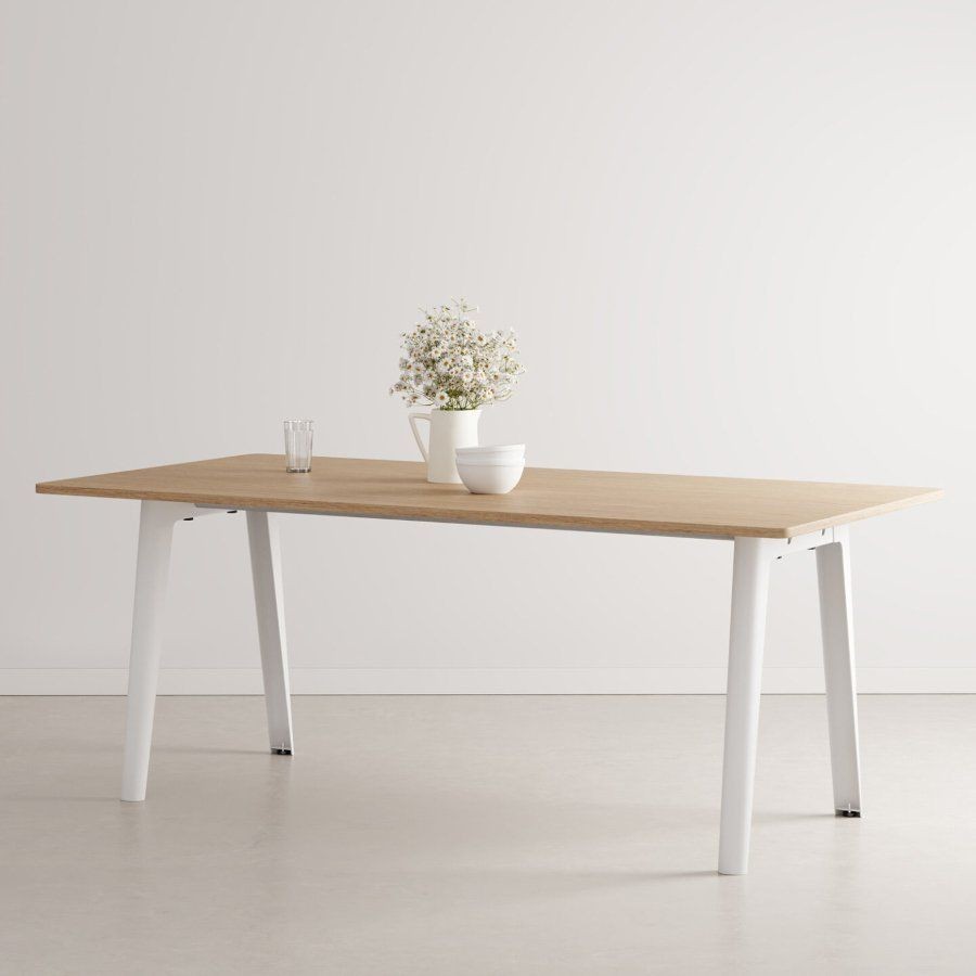 Tiptoe MODERN dining table – eco–certified wood - 6 SEATS - 160 X 95 CM - Cloudy White--1