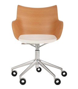 Kartell Q/Wood Drehsessel - I: Helles Holz / Chrom--1