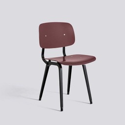 Hay Revolt Chair - Black Powder Coated Steel - Plum Red--7