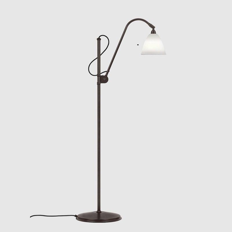 Gubi BL3 Floor Lamp - Black Brass Base / Bone China--8