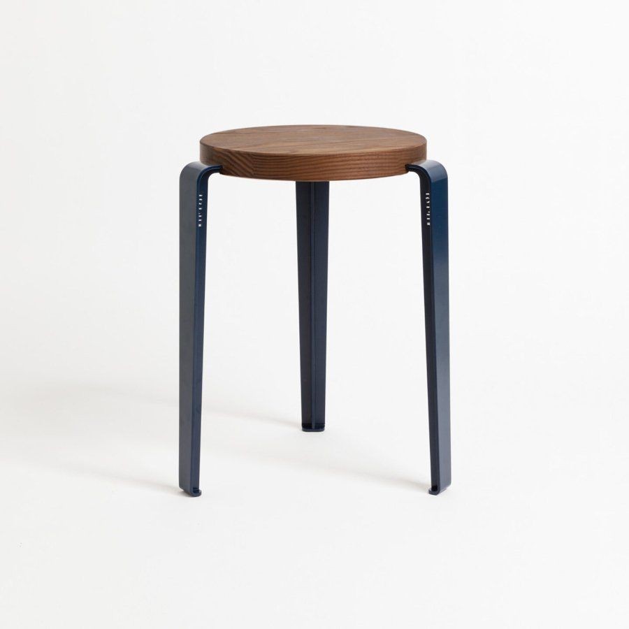 Tiptoe LOU stool – solid wood - Tinted Oak - Mineral Blue--20