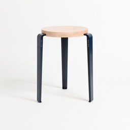 Tiptoe LOU stool – solid wood - Solid Beech - Mineral Blue--4