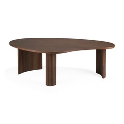 Ethnicraft Mahagony Boomerang Coffee Table - L 126 x B 74 x H 40cm - Teak lackiert - braun --4