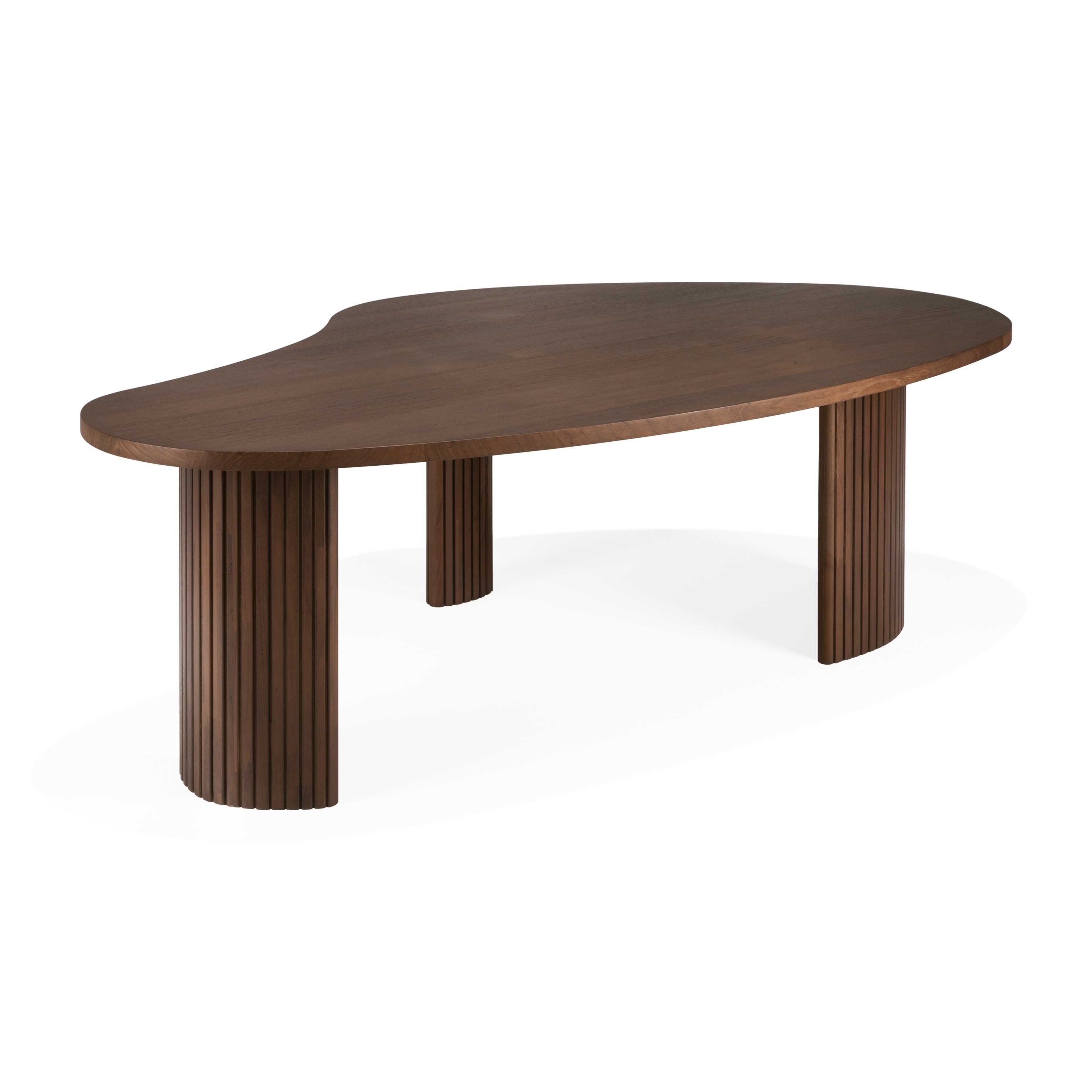 Ethnicraft Mahagony Boomerang Coffee Table - L 126 x B 74 x H 40cm - Teak lackiert - braun --5