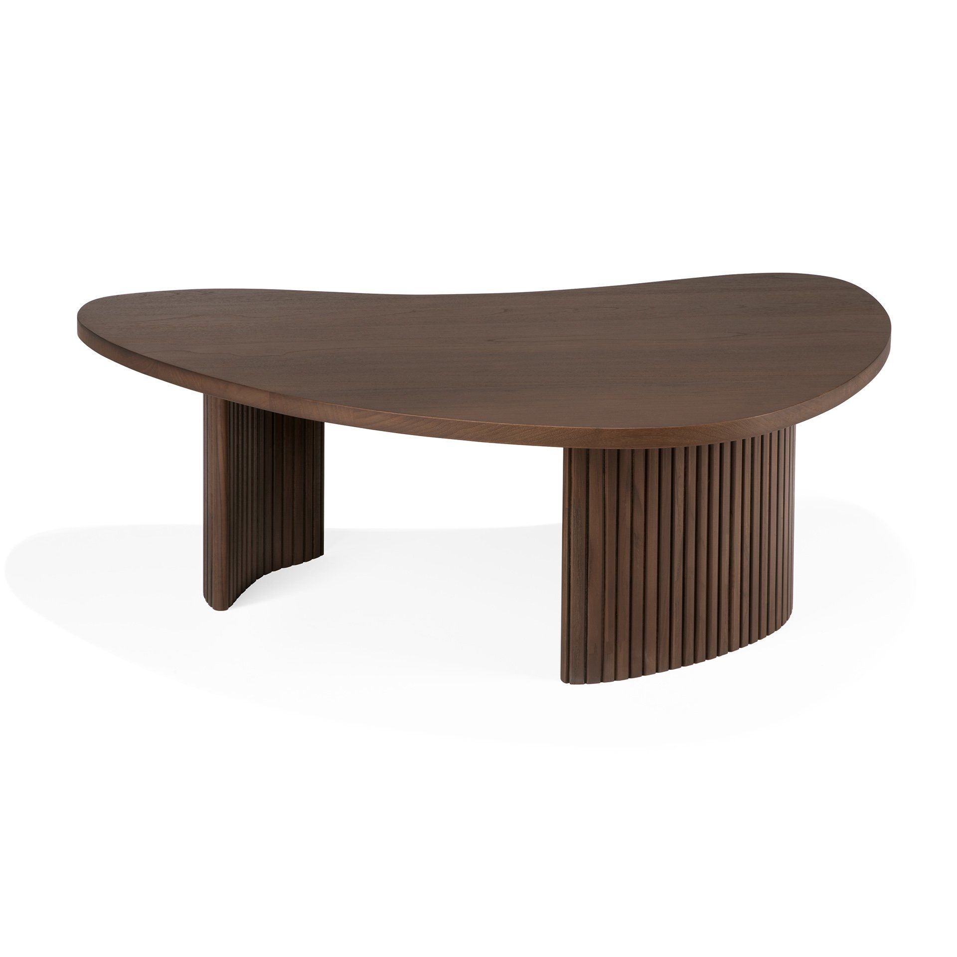 Ethnicraft Mahagony Boomerang Coffee Table - L 90 x B 74 x H 40cm - Teak lackiert - braun--8