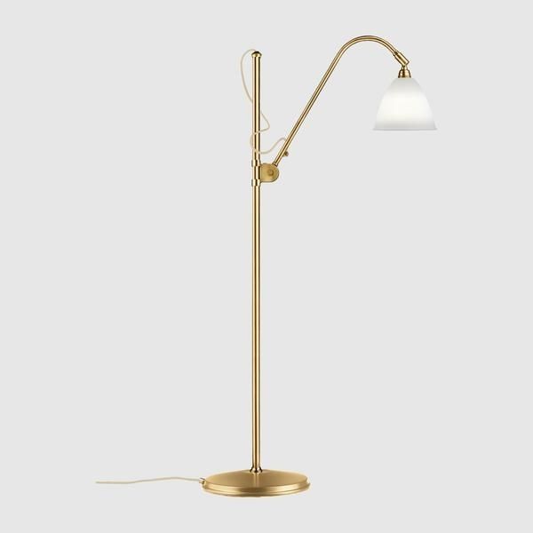 Gubi BL3 Floor Lamp - Diameter 21 - Bone China Shade - Brass Base--8