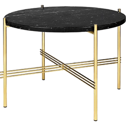 Gubi Ts Coffee Table Round Black Base: Brass Base - Ø55 cm - Black Marquina Marble--5