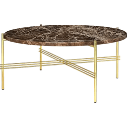 Gubi Ts Coffee Table Round Black Base: Brass Base - Ø80 cm - Brown Emperador Marble--13
