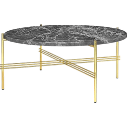 Gubi Ts Coffee Table Round Black Base: Brass Base - Ø80 cm - Grey Emperador Marble--15