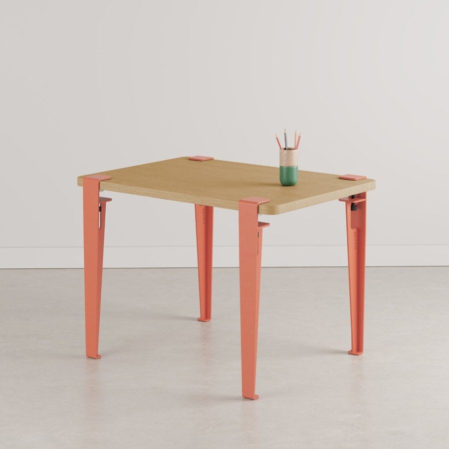 Tiptoe Kids Desk - Solid Oak - Flamingo Pink--4