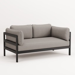 TIPTOE EASY SOFA – 2 SEATS - GRAPHITE BLACK - SAND BEIGE--2