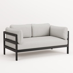 TIPTOE EASY SOFA – 2 SEATS - GRAPHITE BLACK - HEATHER GREY--1