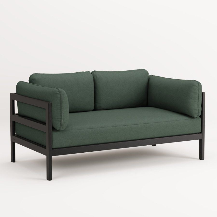 TIPTOE EASY SOFA – 2 SEATS - GRAPHITE BLACK - FOREST GREEN--5