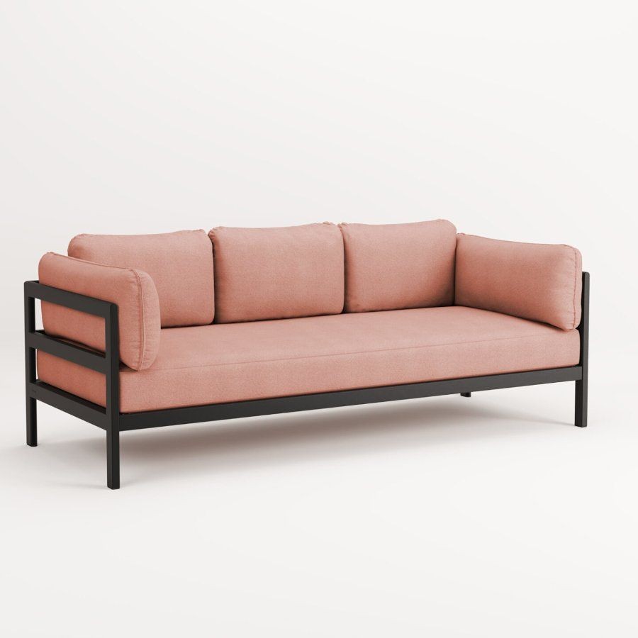 TIPTOE EASY SOFA 3 TO 4 SEATS - GRAPHITE BLACK - VINTAGE PINK--9