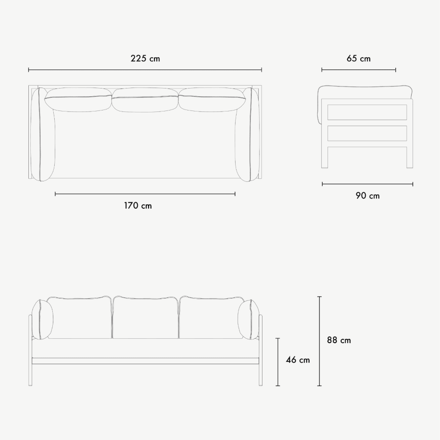 TIPTOE EASY SOFA 3 TO 4 SEATS - DIMENSION--28