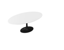 Knoll International Saarinen Tisch Oval - Laminat weiß--15