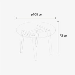 Tiptoe NEW MODERN round table – recycled plastic - Dimension--14