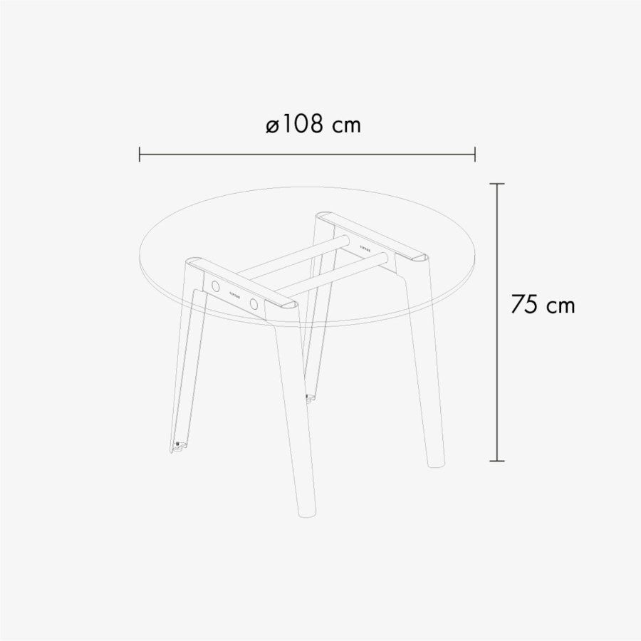 Tiptoe NEW MODERN round table – recycled plastic - Dimension--14