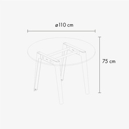 Tiptoe NEW MODERN round table – eco-certified wood Dimension View--8