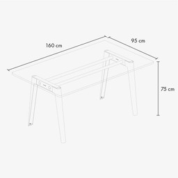 Tiptoe MODERN dining table – eco–certified wood 6 SEATS - 160 X 95 CM--22