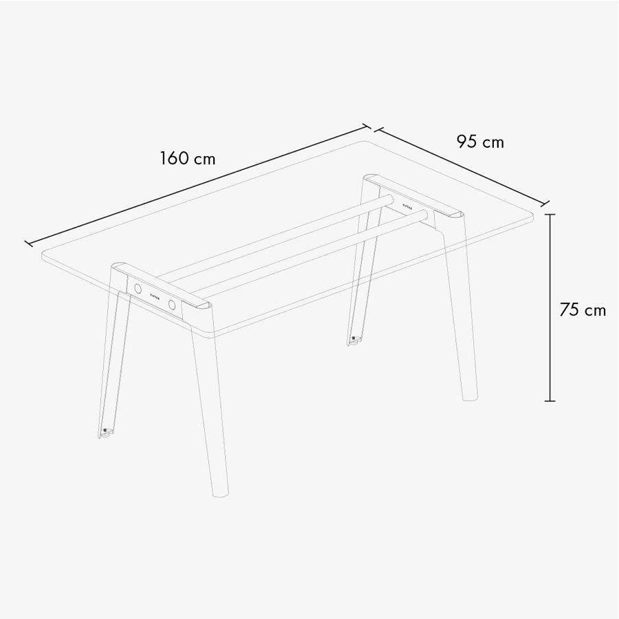 Tiptoe MODERN dining table – eco–certified wood 6 SEATS - 160 X 95 CM--22