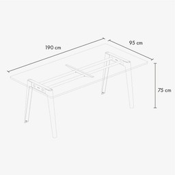 Tiptoe NEW MODERN dining table – recycled plastic - 8 SEATS - 190 X 95 CM --18