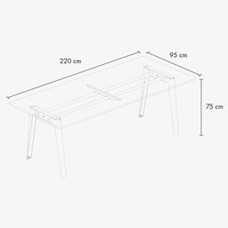 Tiptoe MODERN dining table – eco–certified wood	10 SEATS - 220 X 95 CM--24