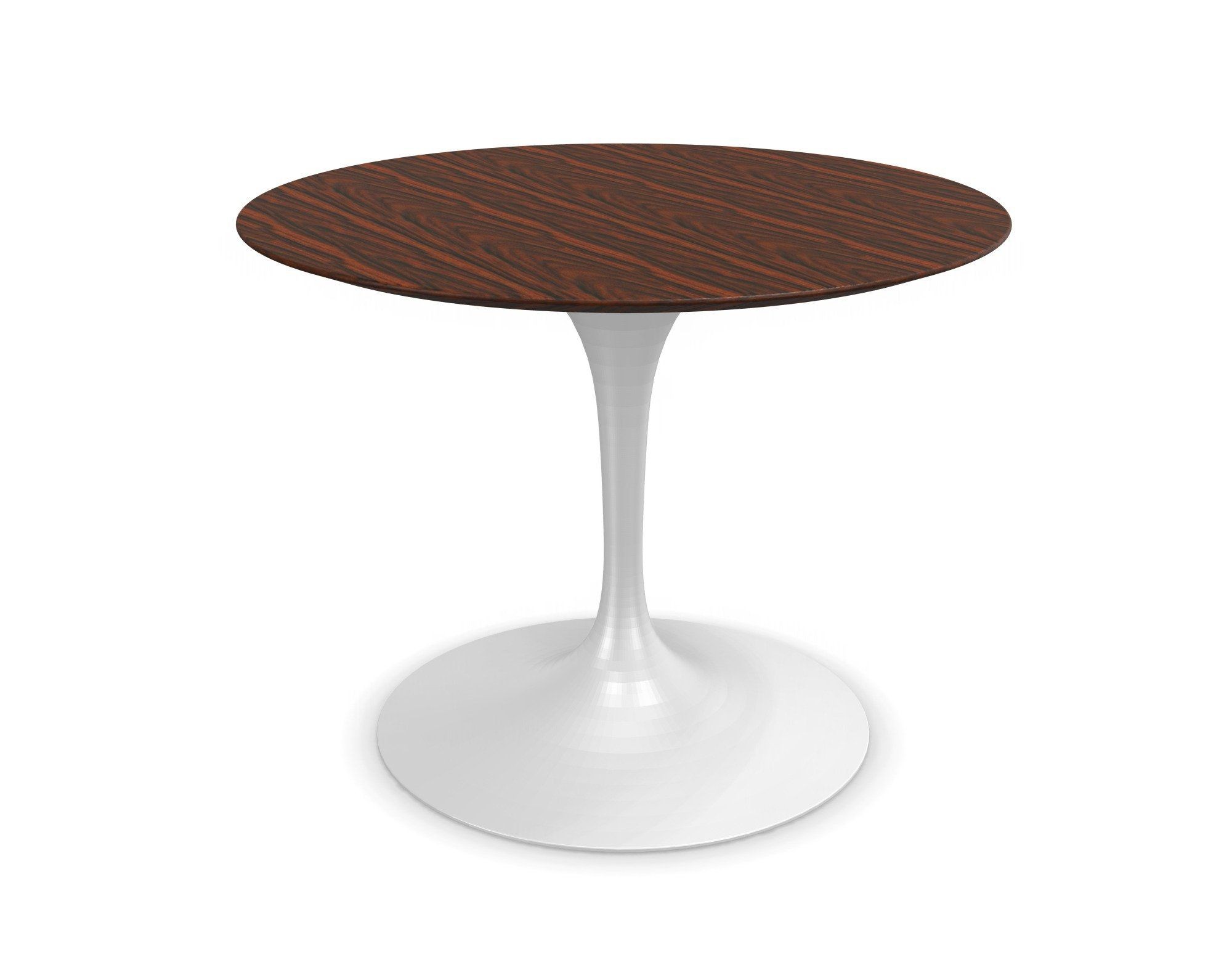 Knoll International Saarinen Dining Table, Ø 91 cm - Gestell weiß, Palisander--1