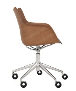 Kartell Q/Wood Drehsessel - I: Dunkles Holz / Chrom--6