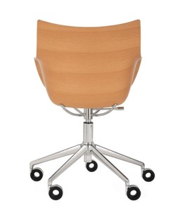 Kartell Q/Wood Drehsessel - I: Helles Holz / Chrom--3