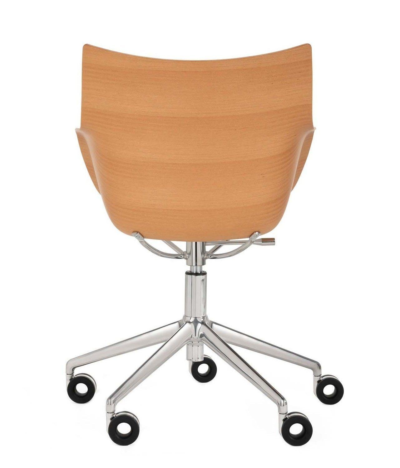 Kartell Q/Wood Drehsessel - I: Helles Holz / Chrom--3