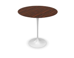 Knoll International Saarinen Side Table, Ø 51 cm - Gestell weiß, Palisander--1