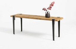 Tiptoe Duke Bench In Reclaimed Wood - Graphite Black--1