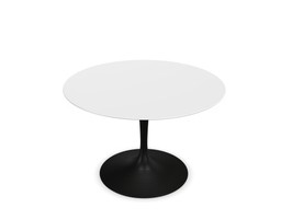 Knoll International Saarinen Dining Table, Ø 107 cm - Gestell schwarz, Laminat weiß--3