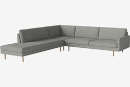 Bolia Scandinavia Remix 6 Sitzer Ecksofa Open End - Fawn-Flachgewebt-Hellgrau - Links--0