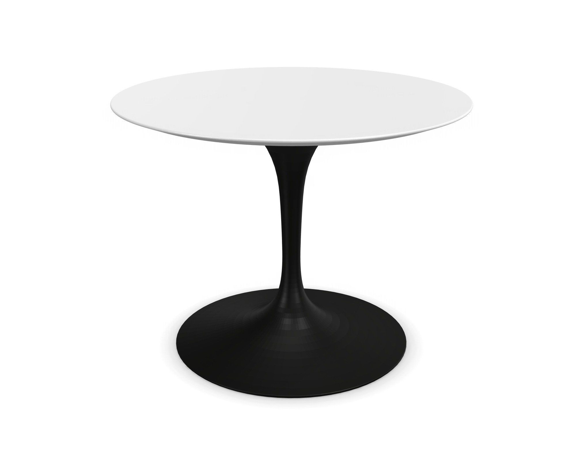 Knoll International Saarinen Dining Table, Ø 91 cm - Gestell schwarz, Laminat weiß--3