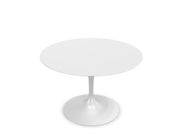 Knoll International Saarinen Dining Table, Ø 107 cm - Gestell weiß, Laminat weiß--0