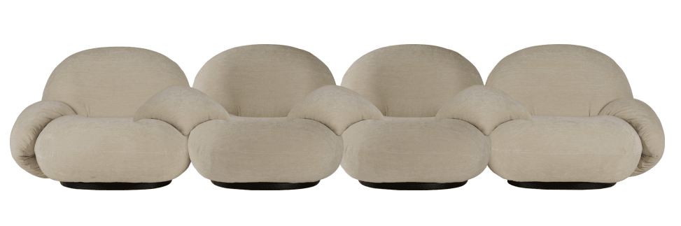 GUBI PACHA SOFA - FULLY UPHOLSTERED, 4-SEATER -  With Armrests Incl Middle Armrest--0