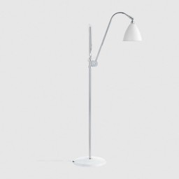 Gubi BL3 Floor Lamp - Diameter 16 Matt white Shade - Chrome Base--4