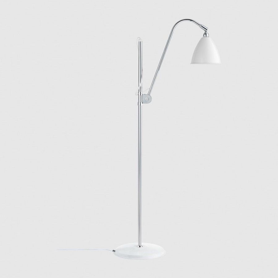 Gubi BL3 Floor Lamp - Diameter 16 Matt white Shade - Chrome Base--4